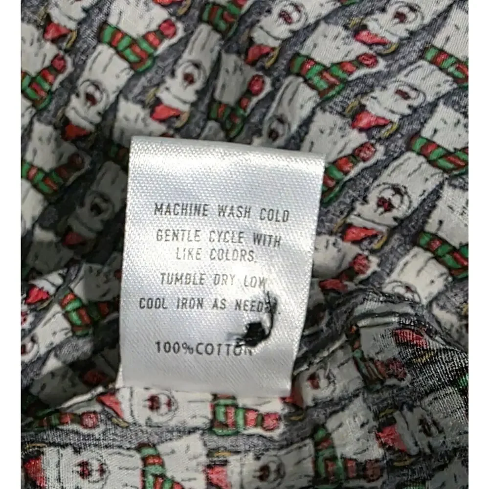 Sovereign Code Boys L 14/16 Christmas Dogs Santa Hat Button‎ Long Sleeve Shirt